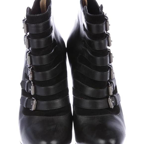 Christian Louboubin Leather round-toe booties - Picture 3 of 5